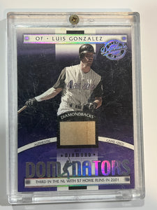 Luis Gonzalez (Arizona Diamondbacks) #DM-8 Dominators game used bat cut no. 224 of 725