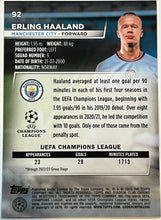 Load image into Gallery viewer, 2022-23 Stadium Club Chrome UEFA #92 Erling Haaland Manchester City
