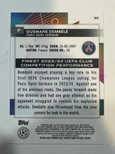 Load image into Gallery viewer, 2023-24 Topps Finest UEFA Ousmane Dembele Purple Refractor #30 156/299 Paris
