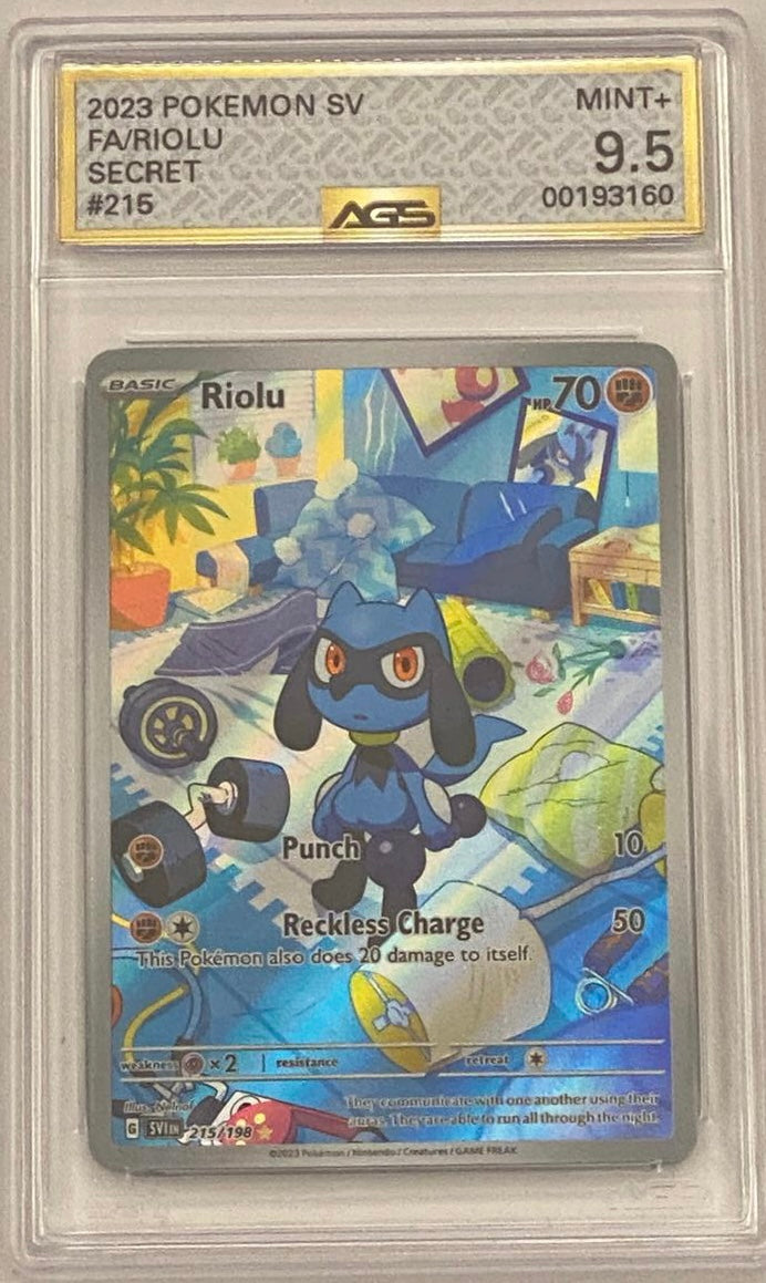 Riolu 2023 Pokemon Scarlet & Violet Series Scarlet & Violet #215 AGS  Graded 9.5