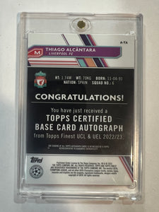 2022-23 Topps Finest UCL Thiago Alcantara Autograph Auto #ATA (A)