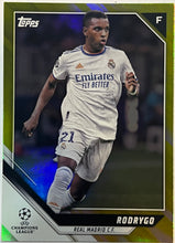 Load image into Gallery viewer, 2021-22 Topps UEFA Rodrygo Yellow Foil Parallel #231/250 Real Madrid
