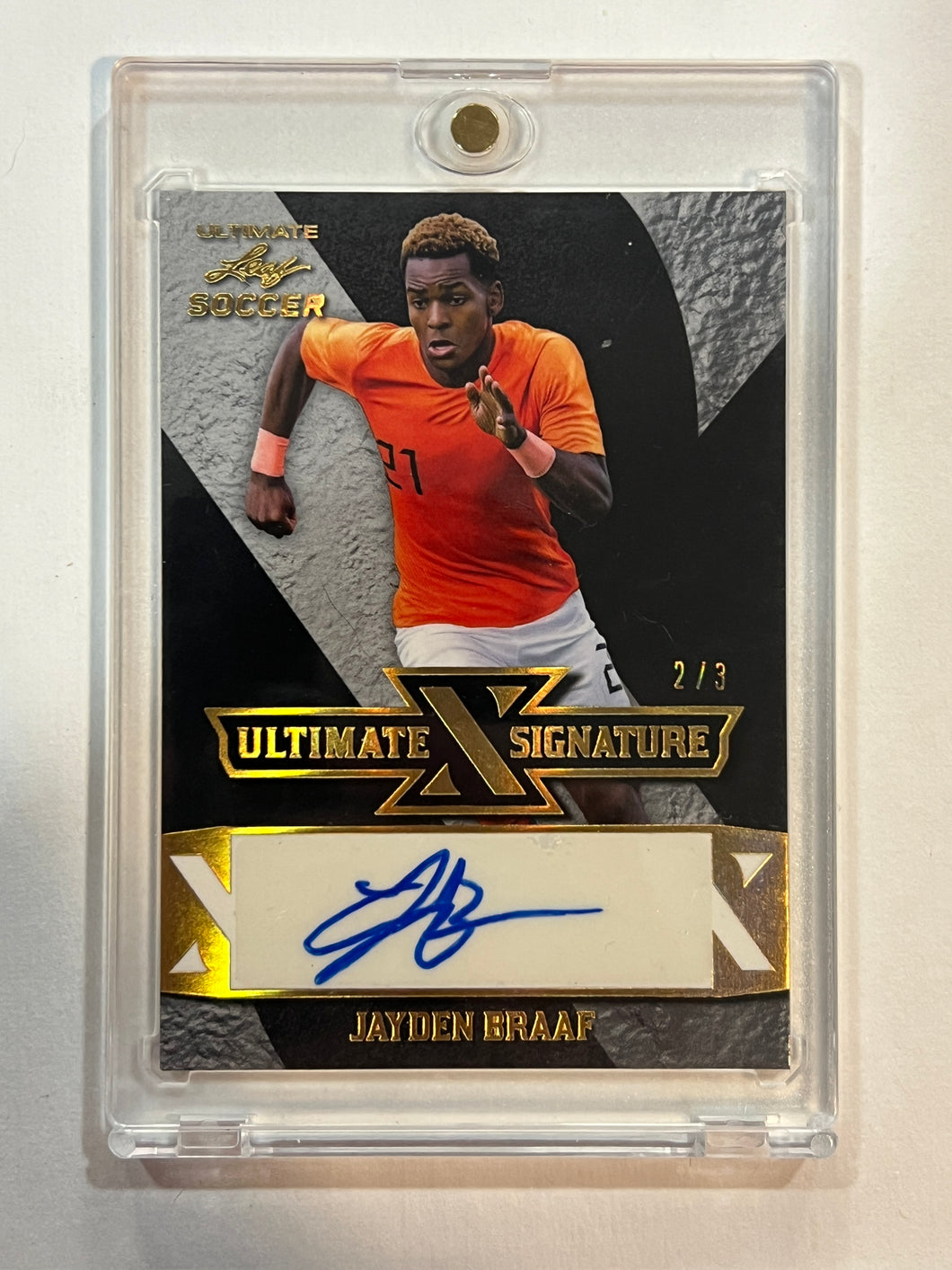 2022 Leaf Ultimate Jayden Braaf Gold Spectrum Signature Auto Autograph #2/3