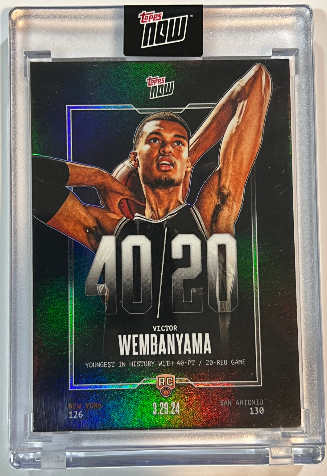 Victor Wembanyama - 2023-24 TOPPS NOW Basketball Card #VW-5 Youngest in History 40/20