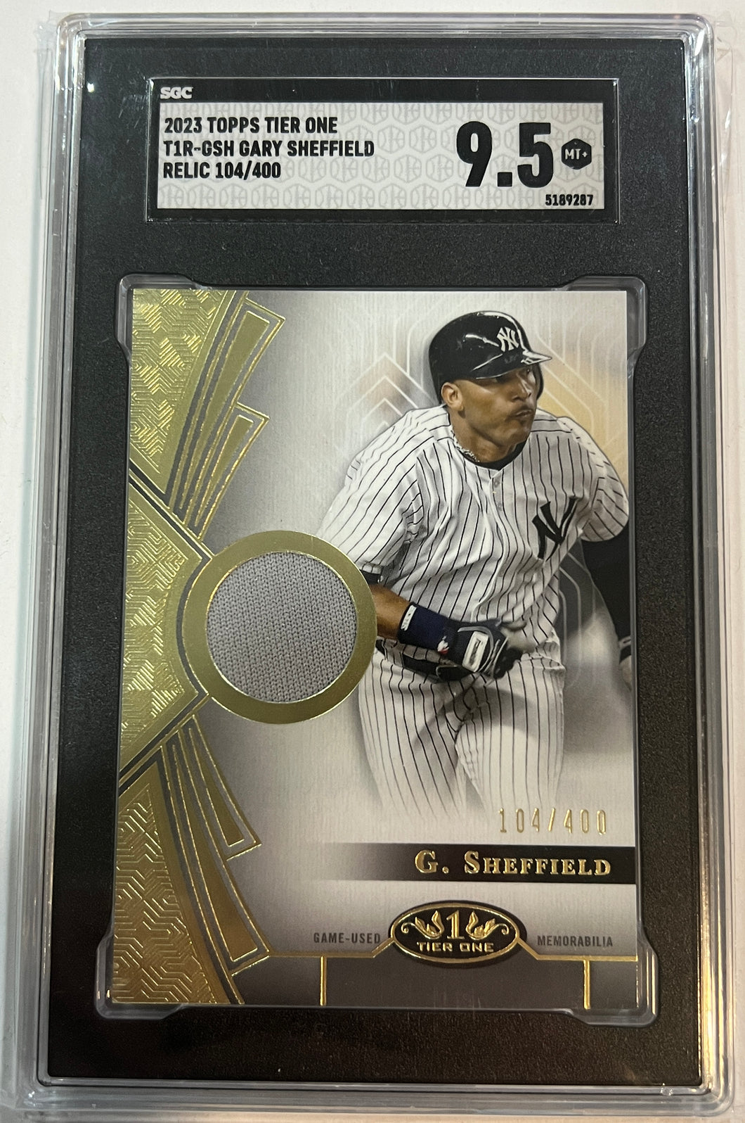 2023 Topps Tier One Gary Sheffield Yankees Game-Used Jersey /400 SGC 9.5 MINT+