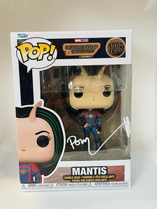 Mantis 1206 Guardians of the Galaxy Volume 3 Funko Pop signed by Pom Klementieff in white paint pen