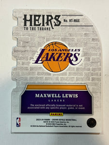 Maxwell Lewis RC 2023-24 Crown Royale Heirs to the Throne Relic Lakers #HT-MAX