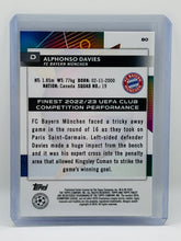 Load image into Gallery viewer, 2023-24 Topps Finest UEFA CC Alphonso Davies Purple Refractor #062/299 Bayern
