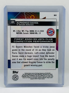 2023-24 Topps Finest UEFA CC Alphonso Davies Purple Refractor #062/299 Bayern