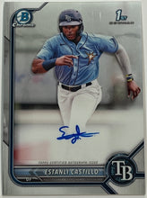 Load image into Gallery viewer, 2022 Bowman Chrome Estanli Castillo Tampa Bay Rays RC Rookie AUTO
