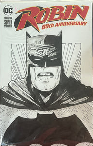 Robin 80th Anniversary (Blank cover with Batman original art) signed and sketched by Gary Parkin