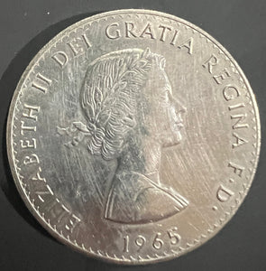1965 UK CROWN - Winston Churchill Crown Coin - Queen Elizabeth II