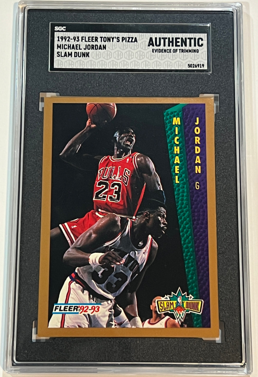 1992-93 Fleer Tony's Pizza Slam Dunk Michael Jordan Chicago Bulls HOF SGC