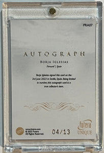 2023-24 Futera Unique Borja Iglesias Prestige Autograph Auto #04/13 Spain