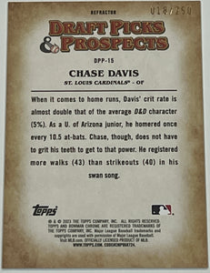 2023 Bowman Chrome Draft Chase Davis Draft Picks Prospects Refractor #18/250