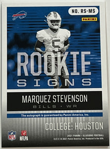 2021 Illusions Marquez Stevenson Rookie Signs Rookie Auto RC #127/199 Bills