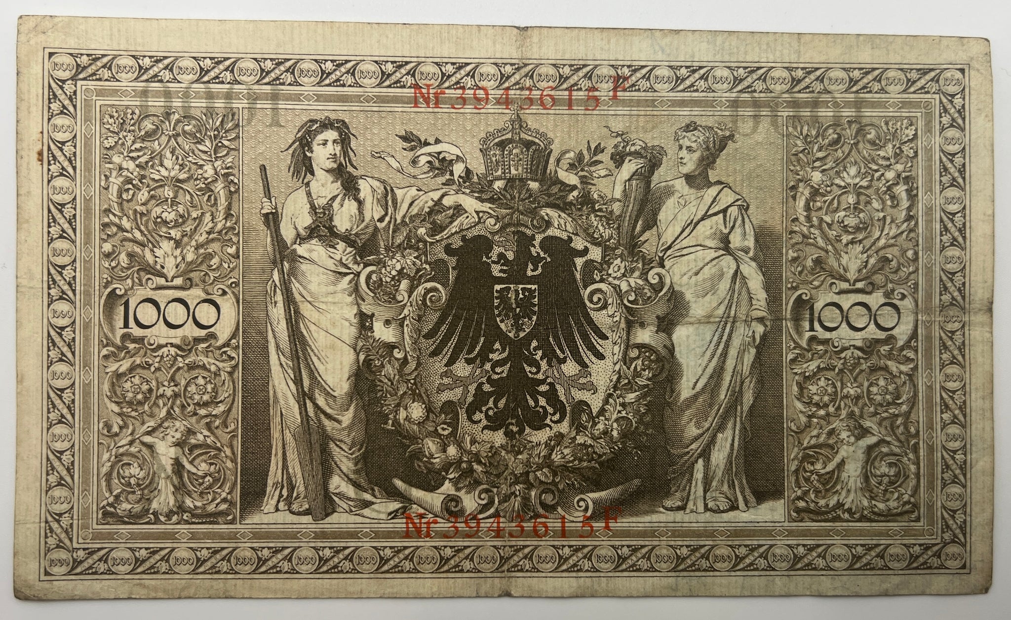 1910 GERMANY 1000 GERMAN MARKS BANKNOTE DEUTSCHLAND REICHSBANKNOTE MAR ...