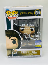 Load image into Gallery viewer, Frodo with Ring 1389 Lord off the Rings 2023 Summer convention Funko Pop signed by Elijah Wood with quote
