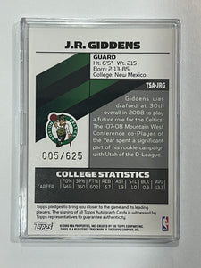 2008-09 Topps Signature JR Giddens Rookie Auto Autograph #5/625 Celtics