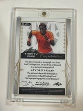 Load image into Gallery viewer, 2022 Leaf Trinity Jayden Braaf Gold Spectrum Foil XRC Rookie Auto #1/7
