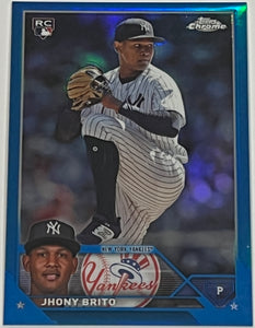 2023 Topps Chrome Update Jhony Brito Blue Refractor Rookie RC #118/150 Yankees