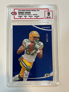 2023 Panini Prestige Xtra Points Blue #114 Romeo Doubs Packers 266/399 CG 9