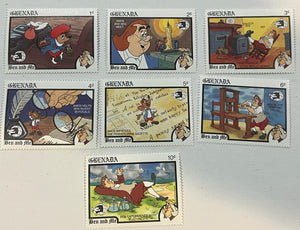 Grenada Disney stamps set of 7 - 1989 BEN & ME DISNEY short set 7 mint