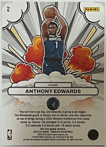 Anthony Edwards #6 2023 Panini Donruss Bomb Squad