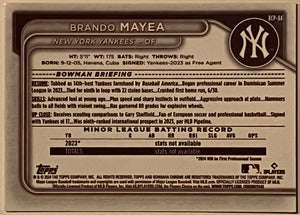 2024 Bowman Chrome Brando Mayea Prospect #BCP84 Yankees