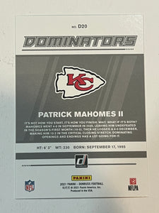 2021 Donruss Patrick Mahomes II Dominators #D20 Chiefs