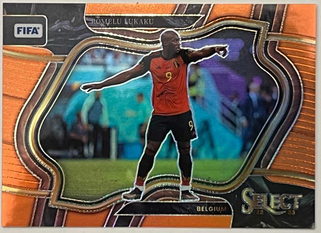 2021-22 Select Fifa Romelu Lukaku Field Level Orange Prizm #24/60 Belgium