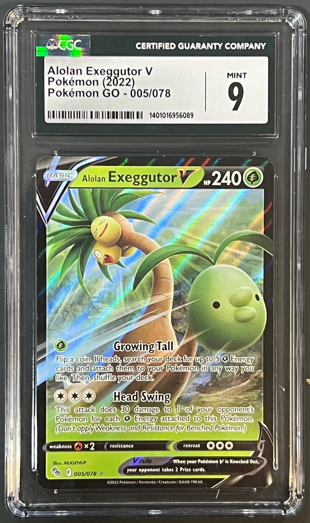 Alolan Exeggutor V (2022) Pokemon Go 005/078 CGC Mint 9