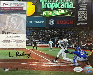 Luke Raley Signed Tampa Rays Baseball 8x10 Photo JSA Witnessed COA