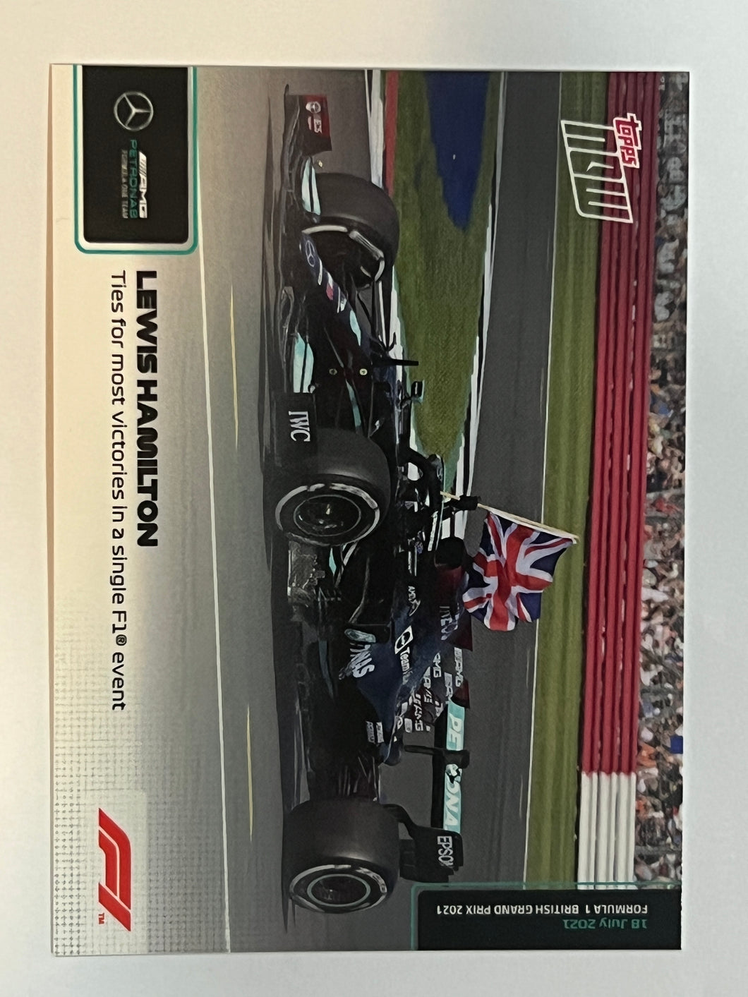 2021 Topps Now Formula 1 Lewis Hamilton #32 F1 British Grand Prix Card