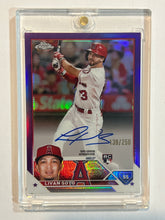 Load image into Gallery viewer, 2023 Topps Chrome Livan Soto Purple Refractor Rookie Auto RC #139/250 Cardinals
