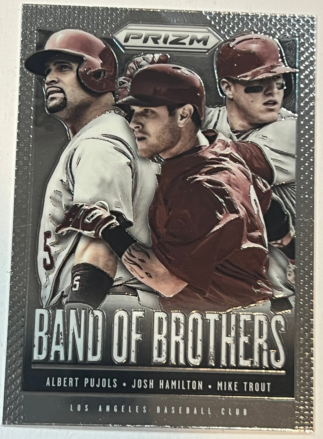 2013 Prizm Band Of Brothers Albert Pujols Josh Hamilton Mike Trout #BB1 Angels