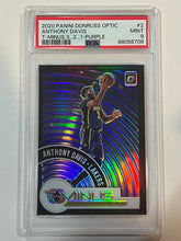 Load image into Gallery viewer, 2020 Donruss Optic T-Minus 3,2,1 Purple Prizm #2 Anthony Davis Lakers PSA 9 MINT
