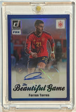 Load image into Gallery viewer, 2023-24 Panini Donruss Ferran Torres The Beautiful Game Blue Prizm Auto #37/99
