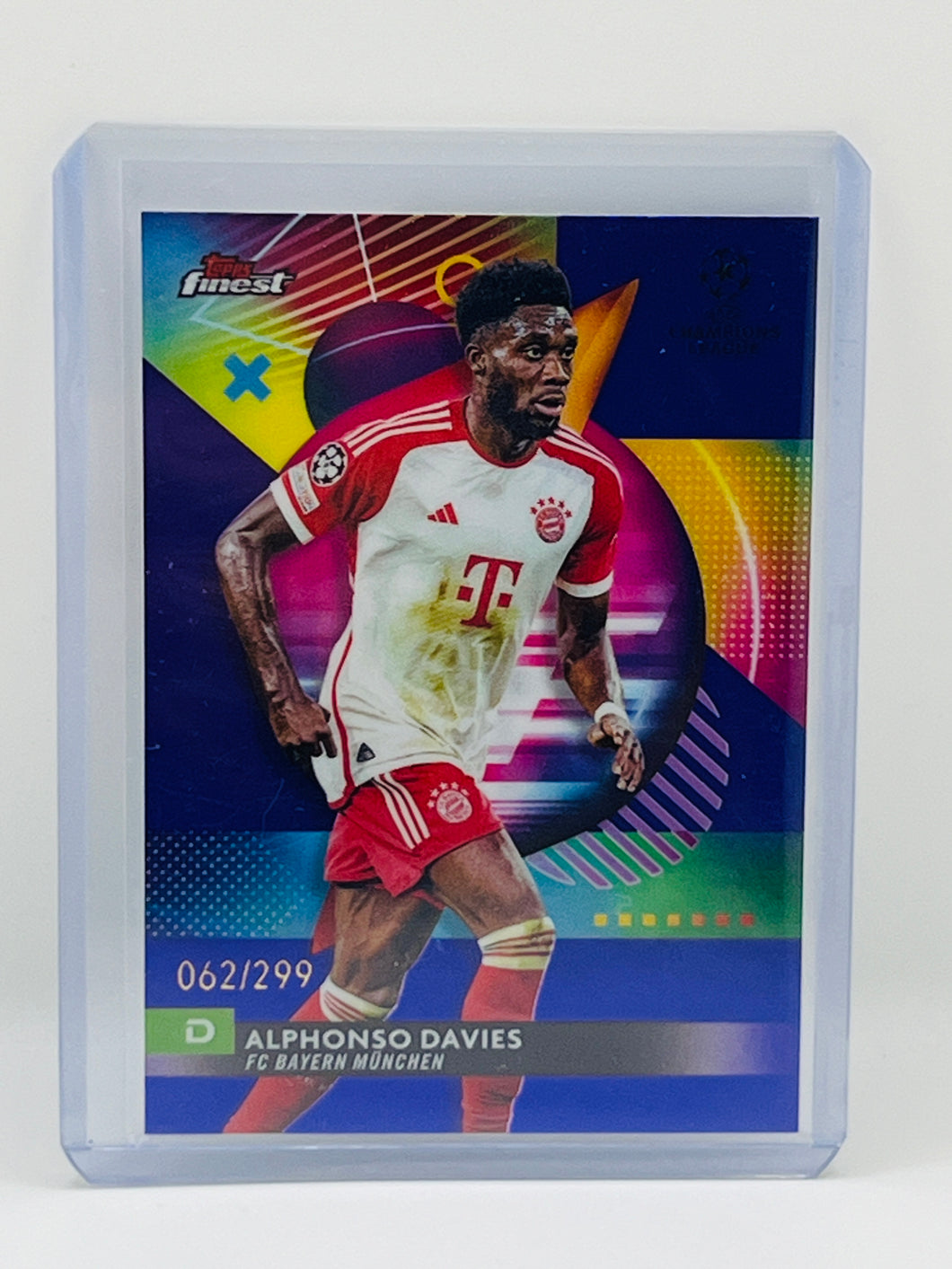 2023-24 Topps Finest UEFA CC Alphonso Davies Purple Refractor #062/299 Bayern