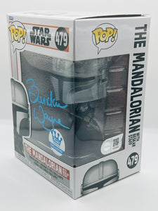 The Mandalorian with Beskar Staff 479 Star Wars The Mandalorian Funko Shop Exclusive signed by Brendan Wayne