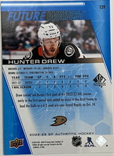 Load image into Gallery viewer, 2022-23 SP Authentic Hunter Drew Limited Blue Future Watch RC #125/399
