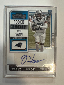 2023 Contenders Josh Vann RC Rookie Ticket Auto #167 Panthers