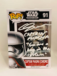 Captain Phasma (Chrome) 91 Star Wars funko pop signed by Gwendoline Christie