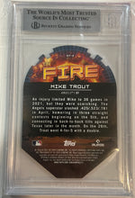 Load image into Gallery viewer, 2022 Topps Fire En Fuego #EF8 Mike Trout Los Angeles Angels BGS 8.5 NM-MT+
