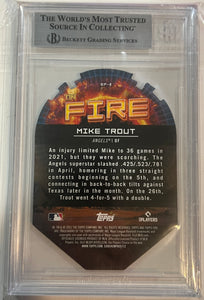 2022 Topps Fire En Fuego #EF8 Mike Trout Los Angeles Angels BGS 8.5 NM-MT+