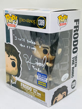 Load image into Gallery viewer, Frodo with Ring 1389 Lord off the Rings 2023 Summer convention Funko Pop signed by Elijah Wood with quote
