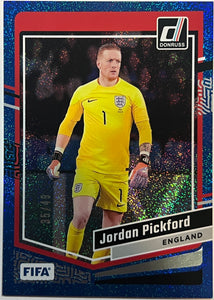 2023-24 Panini Donruss Soccer Jordan Pickford Blue Parallel #35/49 England