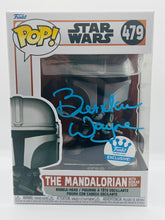 Load image into Gallery viewer, The Mandalorian with Beskar Staff 479 Star Wars The Mandalorian Funko Shop Exclusive signed by Brendan Wayne
