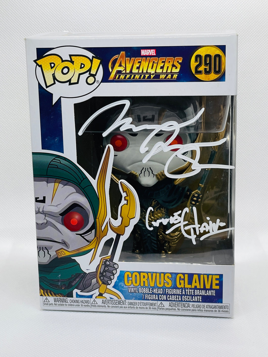 Corvus Glaive 290 Avengers Infinity War Funko Pop signed by Michael James Shaw