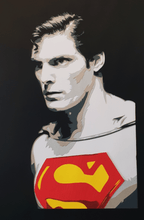 Load image into Gallery viewer, Christopher Reeve Superman by Rick Sharif - FRAMED [A3 Size (297 x 420 mm) (11.7 x 16.5 in) in a FRAME]
